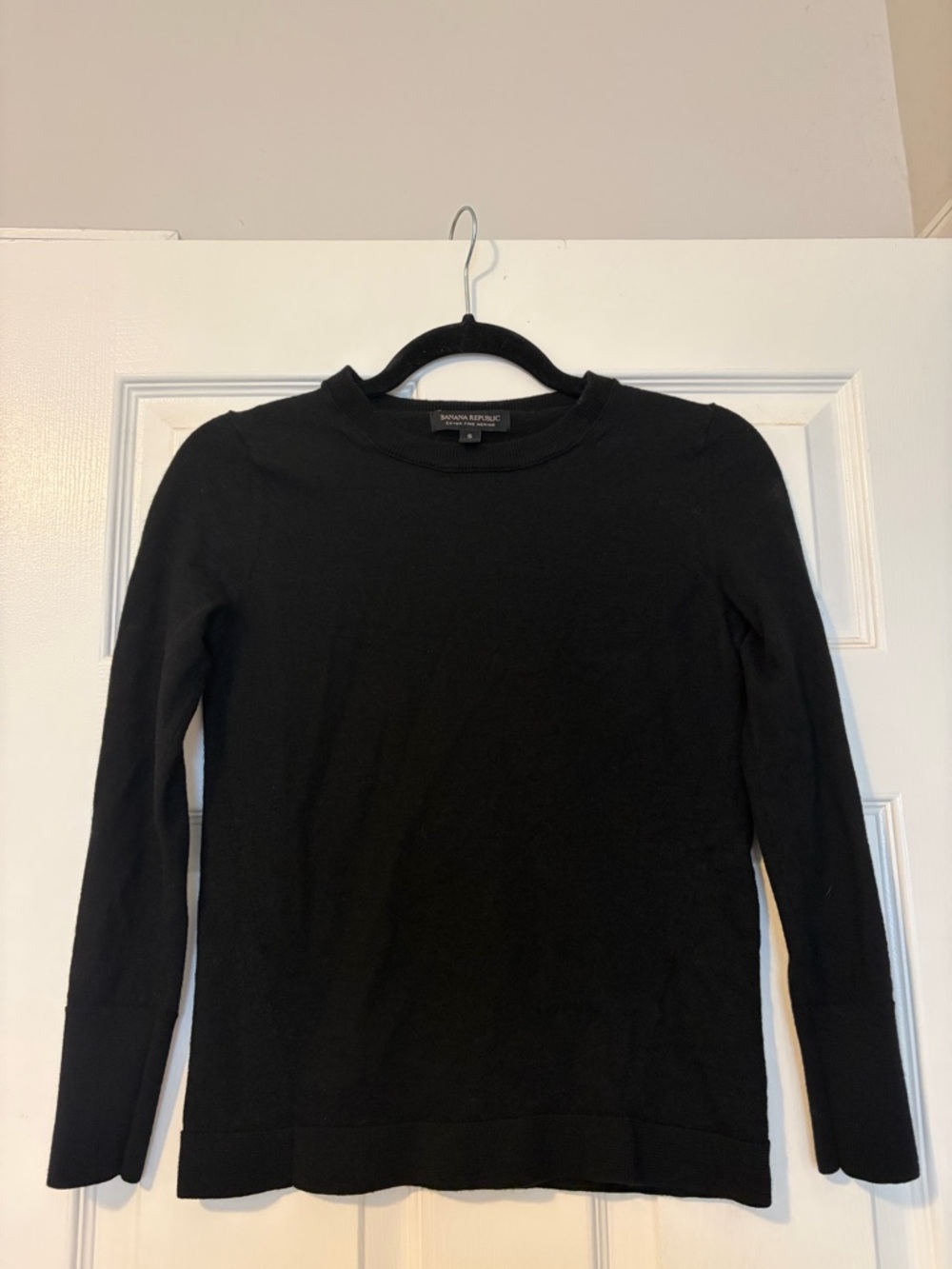 Banana Republic Black Merino Crewneck Sweater